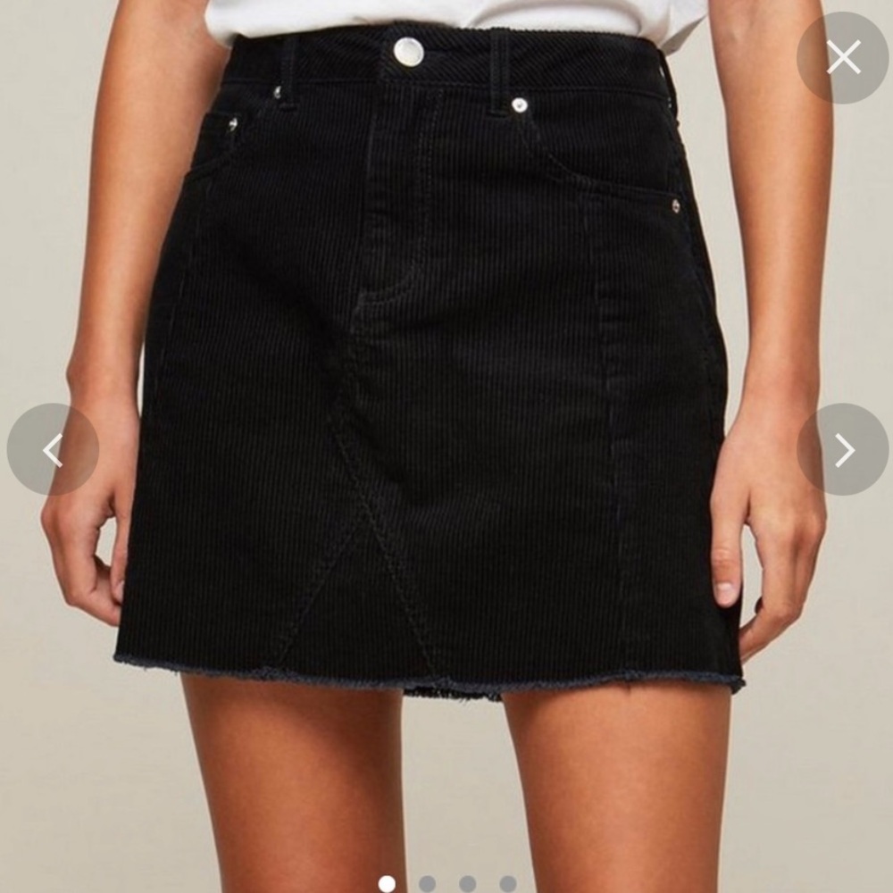 Pull&Bear Corduroy Black Mini Skirt